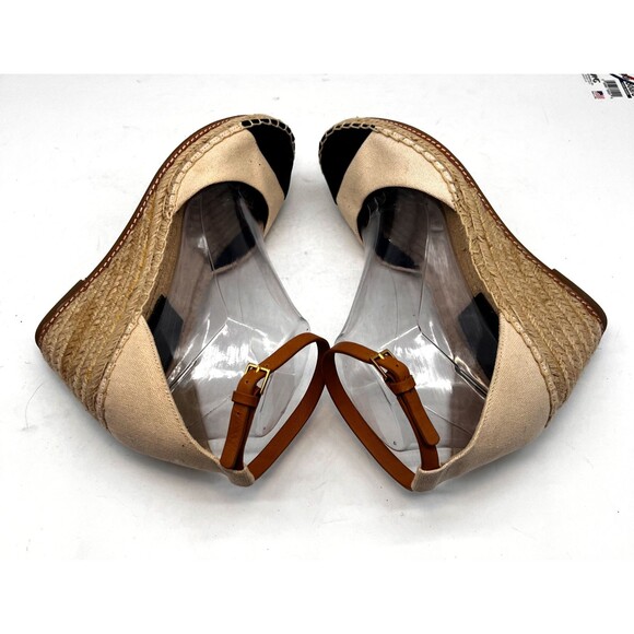 Tory Burch Sandal Women 8M Wedge Espadrilles Ankle Strap Color Block Cruise + - Picture 10 of 16